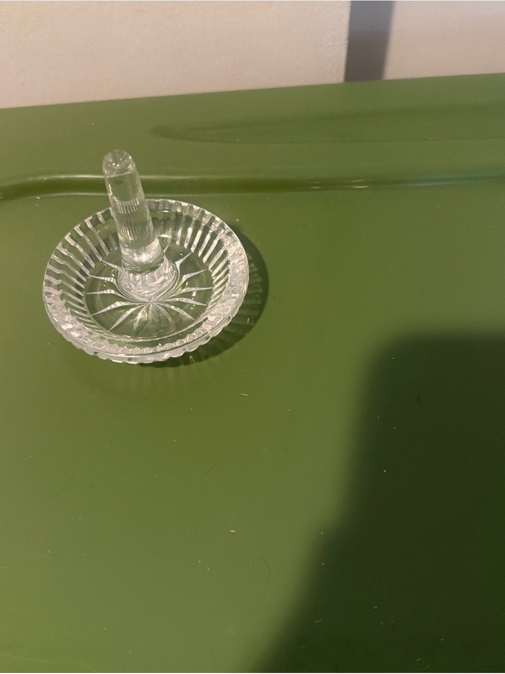 Waterford Crystal Glass Clear Ring Holder Round Trinket Dish Handmade Ireland
